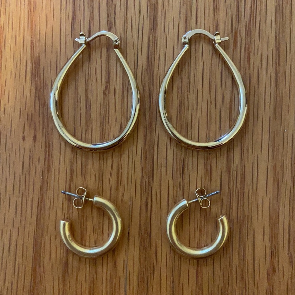 Madewell Chunky Small Hoops and bonus pair!